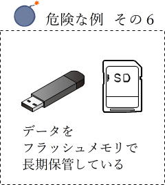 データをフラッシュメモリで長期保管している